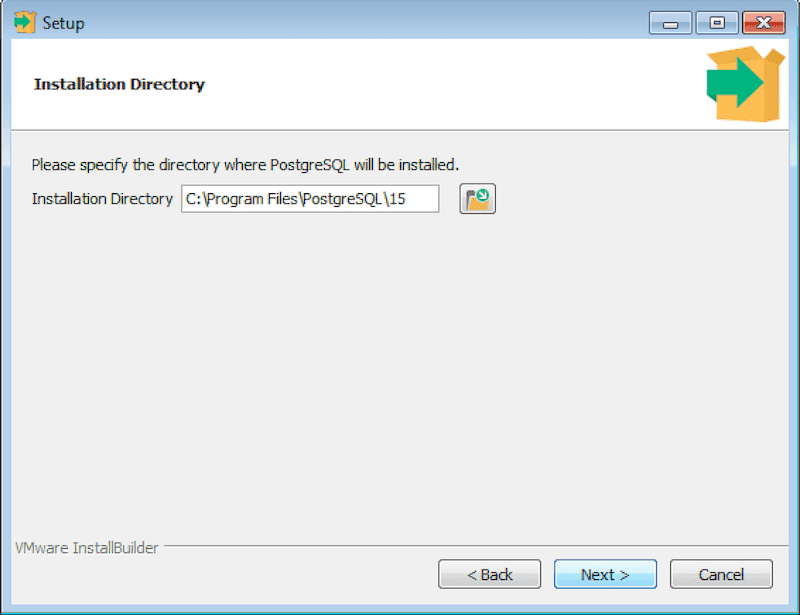 The Installation Directory window